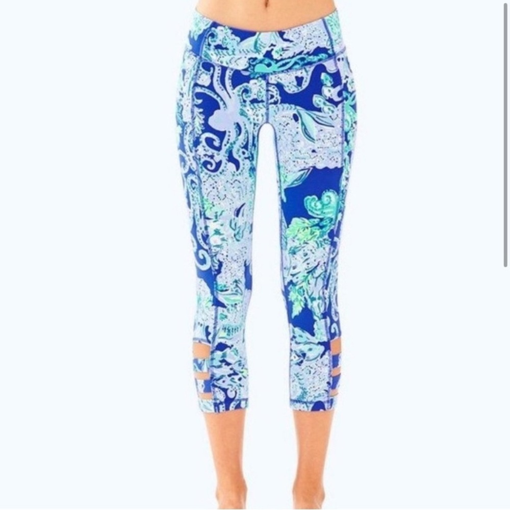 Lilly Pulitzer Luxletic Weekender Crop Leggings Sea Sirens XS